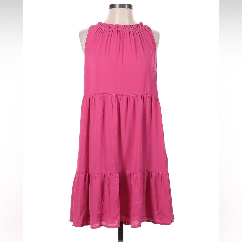 LOFT Pink Tiered Halter Sundress